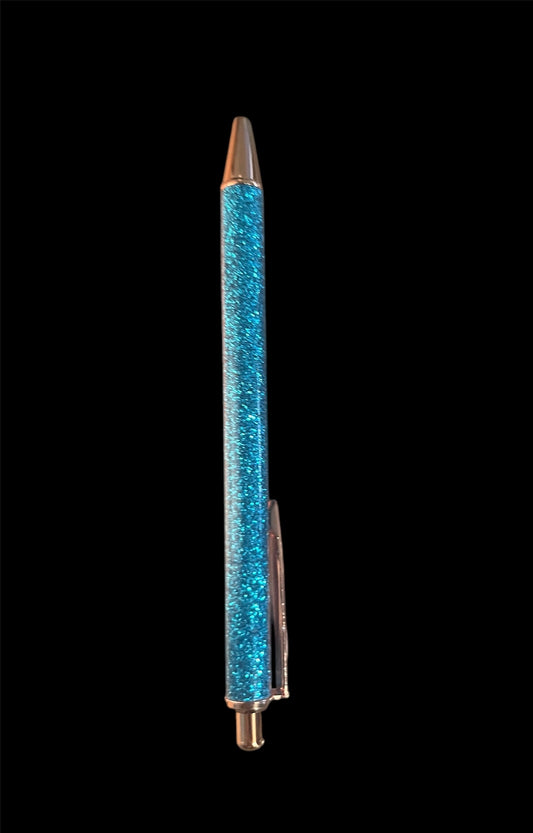 Blue glitter pen