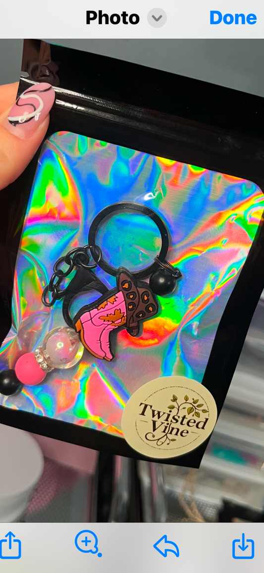 Cowboy boot keychain